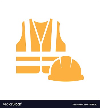 safety helmet with safety vest icon