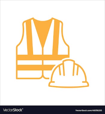 safety helmet with safety vest icon