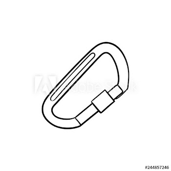 Safety mountain climbing carabiner hand drawn outline doodle icon