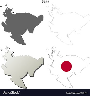 Saga blank outline map set vector image