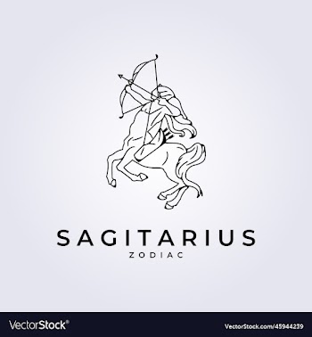 sagittarius zodiac line horoscope iconic logo