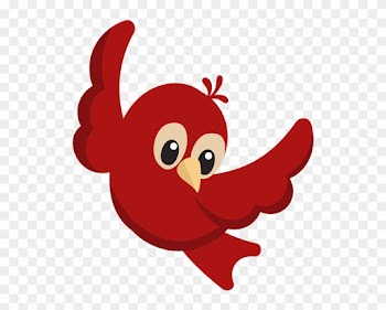 Said One Bird To The Other, "i Know Spring Is Just - Cartoon Red Bird Large Tote Bag, Natural, Large
