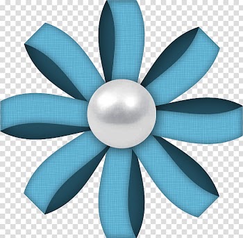 Sail Away Scrap Kit Freebie, teal ribbon with gray stud transparent background PNG clipart