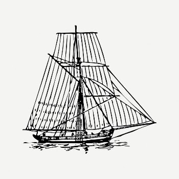 Sail ship collage element, black | Free PSD Illustration - rawpixel