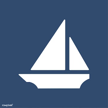Sailboat icon isolated on blue background | Free stock vector - 457678