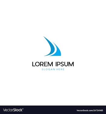Sailboat ocean creative business logo design vector image