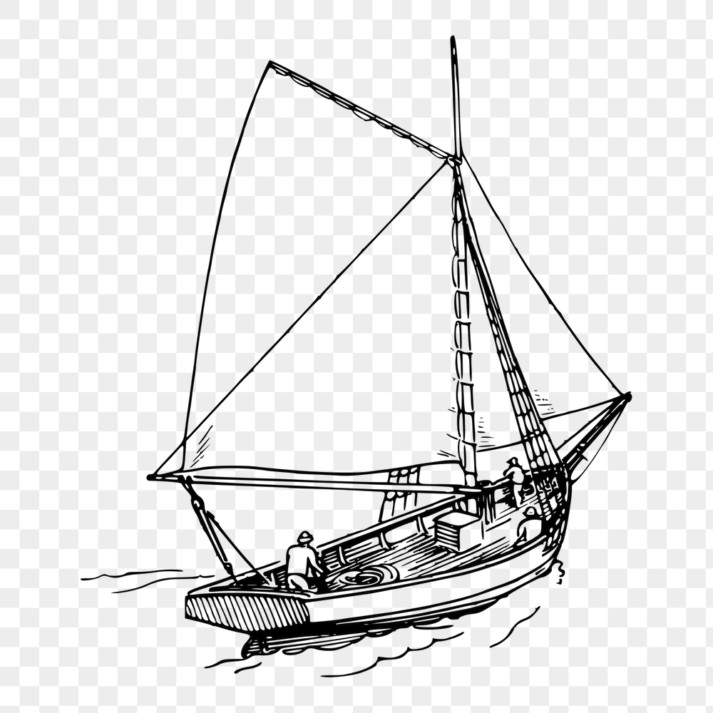Sailboat png sticker, vehicle vintage | Free PNG - rawpixel