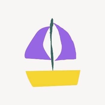 Sailboat sticker, cute doodle in colorful | Free Vector Illustration - rawpixel