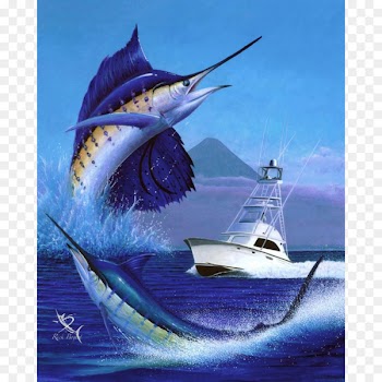 Sailfish Billfish Swordfish - ink painting 