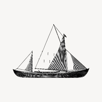Sailing boat clipart, black and | Free Vector Illustration - rawpixel