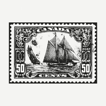 Sailing ship clipart, postal stamp | Free PSD Illustration - rawpixel