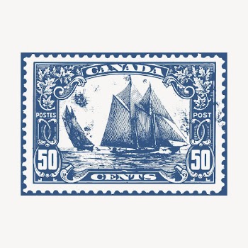 Sailing ship clipart, postal stamp | Free Vector Illustration - rawpixel