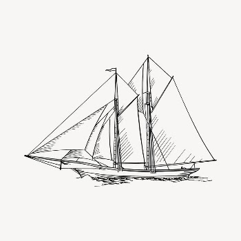 Sailing ship clipart, vintage hand | Free Vector - rawpixel