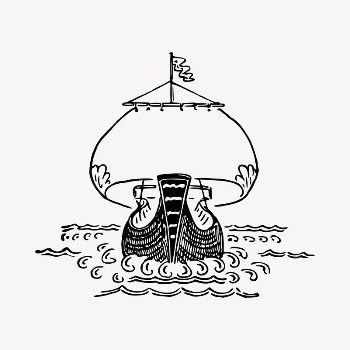 Sailing ship clipart, vintage hand | Free Vector - rawpixel