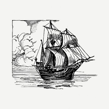 Sailing ship clipart, vintage illustration | Free PSD Illustration - rawpixel