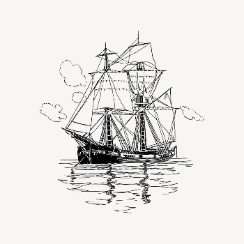 Sailing ship clipart, vintage illustration | Free Vector Illustration - rawpixel