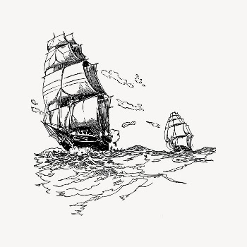 Sailing ship clipart, vintage illustration | Free Vector Illustration - rawpixel