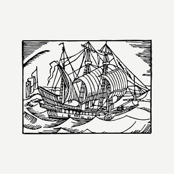 Sailing ship collage element, vintage | Free PSD Illustration - rawpixel