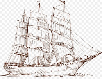 Sailing ship Drawing - Sailing buckle creative line drawing HD Free 