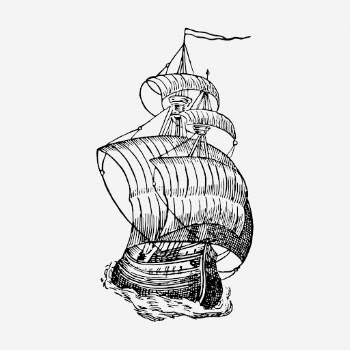 Sailing ship drawing, vehicle, vintage | Free Photo - rawpixel