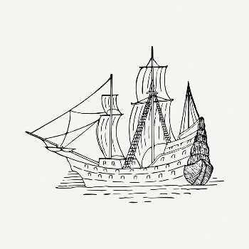 Sailing ship drawing, vintage illustration | Free PSD - rawpixel