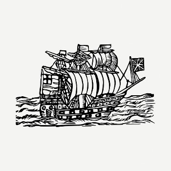 Sailing ship drawing, vintage illustration | Free PSD - rawpixel