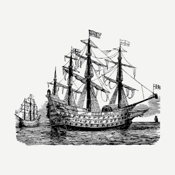 Sailing ship drawing, vintage vehicle | Free PSD - rawpixel