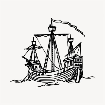 Sailing ship illustration clipart vector. | Free Vector - rawpixel