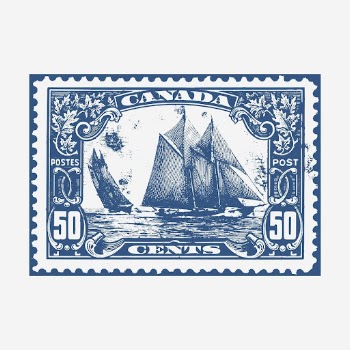 Sailing ship, postal stamp illustration. | Free Photo Illustration - rawpixel