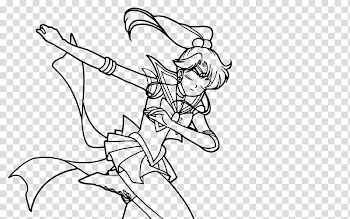 Sailor Jupiter Line Art transparent background PNG clipart