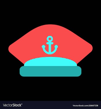Sailors cap with an anchor captains hat vector image