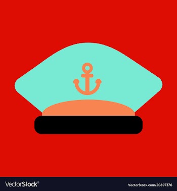 Sailors cap with an anchor captains hat vector image