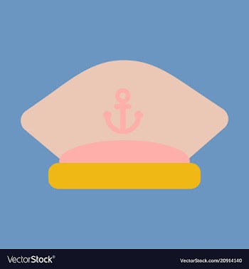 Sailors cap with an anchor captains hat vector image