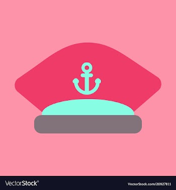 Sailors cap with an anchor captains hat vector image