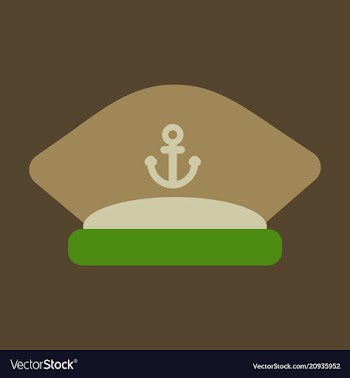 Sailors cap with an anchor captains hat vector image