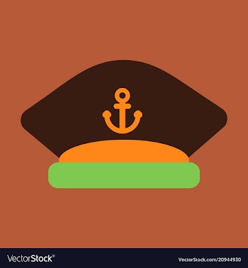 Sailors cap with an anchor captains hat vector image