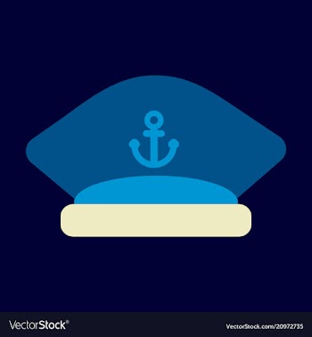 Sailors cap with an anchor captains hat vector image