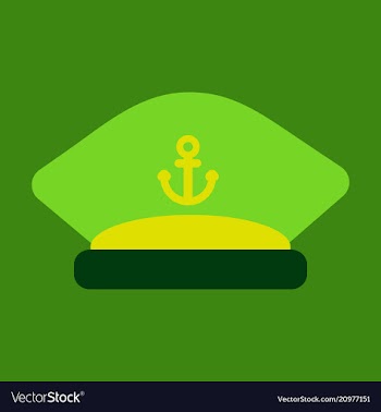 Sailors cap with an anchor captains hat vector image