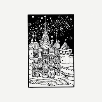 Saint Basils Cathedral drawing clipart, | Free PSD - rawpixel