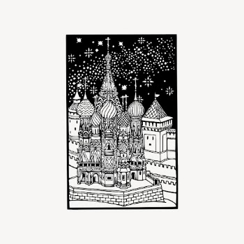 Saint Basils Cathedral drawing clipart, | Free Vector - rawpixel