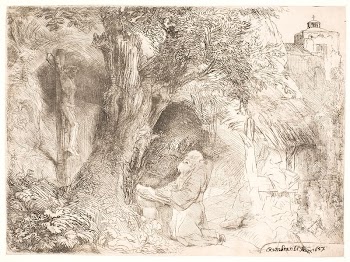Saint Francis, praying by a tree | Free Photo - rawpixel