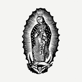 Saint Mary drawing, religious vintage | Free PSD - rawpixel