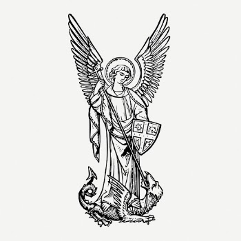 Saint Michael archangel drawing, religious | Free PSD - rawpixel