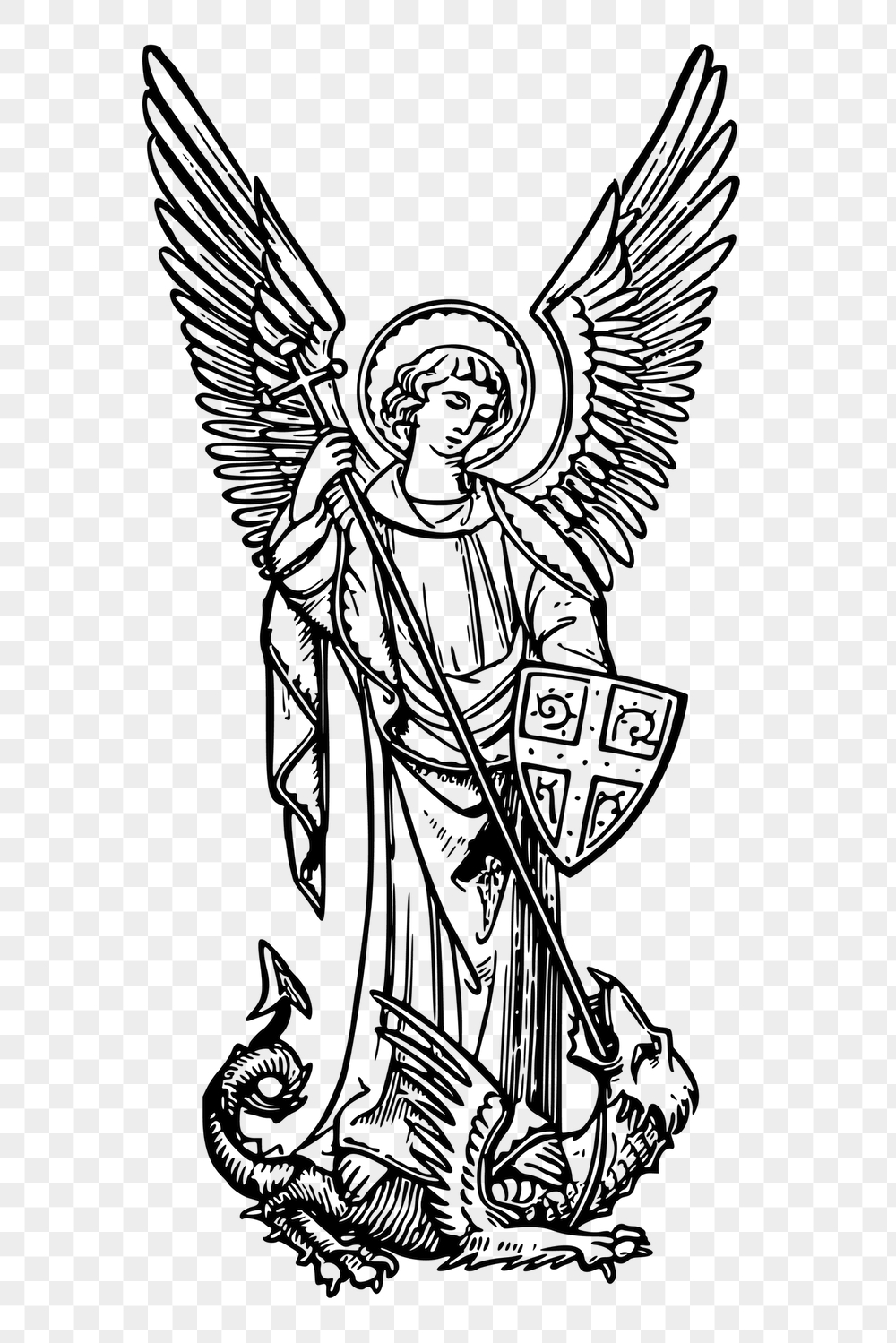 Saint Michael png angel sticker, | Free PNG - rawpixel