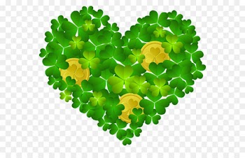Saint Patrick's Day Ireland Shamrock Wallpaper - St Patricks Shamrock Heart with Coins PNG Clipart 