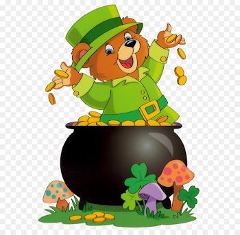 Saint Patrick's Day Leprechaun Irish people Green Beer Day Clip art - Saint Patrick Bear with Pot of Gold 
