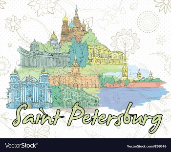 Saint petersburg doodles vector image
