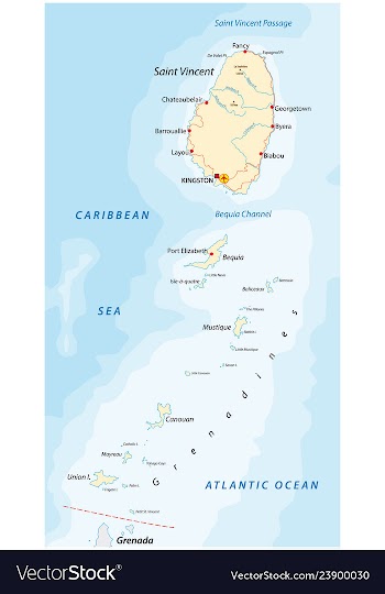  					Saint vincent and the grenadines map vector image														