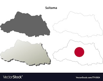Saitama blank outline map set vector image