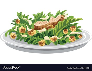  					Salad caesar with croutons vector image														